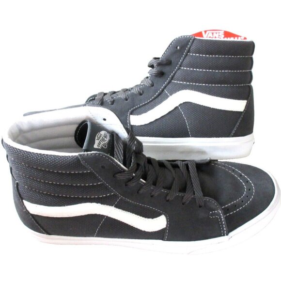 Vans Men's Sk8-Hi Textured Asphalt Grey White Striped Suede shoes Size 11.5 NIB - Picture 1 of 5